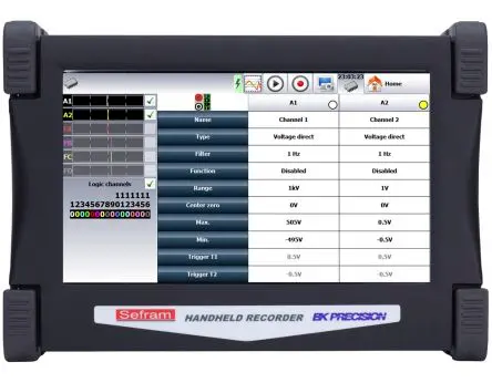 Produktfoto 1 von Sefram DAS30 1 Msps Datenerfassungssystem 2-Kanal, USB, Ethernet-Anschluss, Batterie, Netz, 14 bit