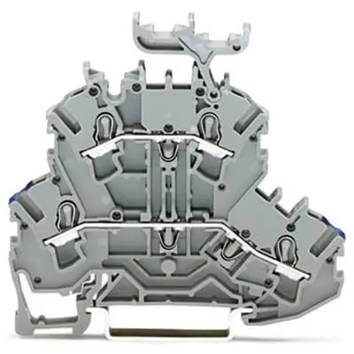 Produktfoto 1 von WAGO TOPJOB S Doppelstock Reihenklemmen 2 Grau, 2.5mm², 600V Einsteck-Anschluss IECEx/ATEX/CSA