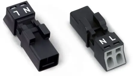 WAGO 890 Beleuchtungssteckverbinder, Bündige Montage Stecker, Beleuchtungssteckverbinder, Zugfederklemme 16A, Kontakte: