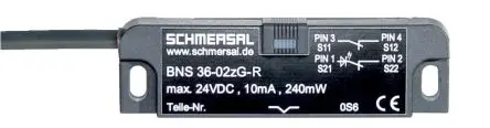 Produktfoto 1 von Schmersal BNS 36 Magnetisch 1 m Kabel Sicherheitsschalter 75V dc aus Glasfaserverstärkter Kunststoff, 2 Öffner,