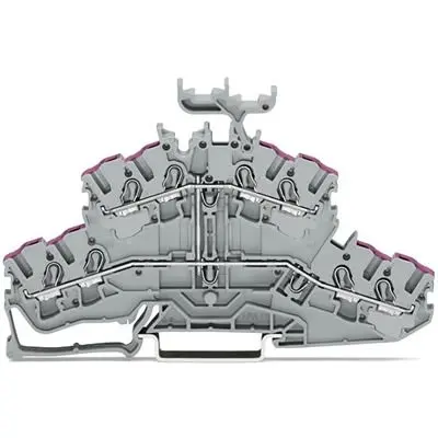 Produktfoto 1 von WAGO TOPJOB S Doppelstock Reihenklemmen 2 Grau, 2.5mm², 600V Einsteck-Anschluss IECEx/ATEX/CSA