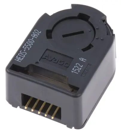 Produktfoto 1 von Broadcom Optischer Encoder 5V dc Hohlschaft, Fünf 0,025-Zoll-Quadratstifte mit 0,1-Zoll-Mittelabstand, Extern, Standard