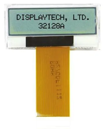 Produktfoto 1 von Displaytech 32128A Monochrom LCD, Graphisch LED Weiß 128 x 32 Pixel, Hintergrund Schwarz, FPC Interface