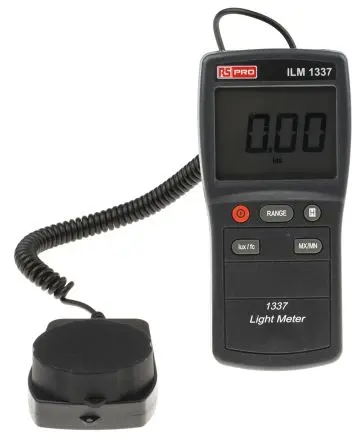 Produktfoto 1 von RS PRO ILM 1337 Luxmeter 0lx mit Fotodiode, bis 20000 lx, 0.01 lx, ±3 % ±5 Digits