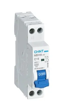 Produktfoto 1 von CHINT NBH8 Miniaturüberlastschalter Typ C, Pol 1-polig 10A 240V ac, Abschaltvermögen 4500 A NBH8