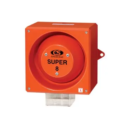 Produktfoto 1 von Clifford & Snell YL80 Super, Filament/Warnsummer-Licht Beacon-Sounder-Kombination 48V dc Klar IP66 Wand / 117 dB 120 dB