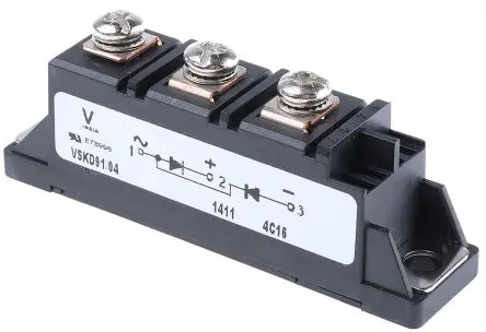 Produktfoto 1 von Vishay VS-VSKD91 Panel Diode Recovery Gleichrichter Serie, 400 V / 100 A, 3-Pin TO-240