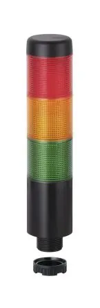 Produktfoto 1 von Werma Kompakt 37 LED Signalturm Summer 3-stufig Linse Grün, Rot, Gelb 12V Dauer Basis 175 mm