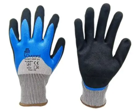 Produktfoto 1 von GUYARD TEKNIT GRIP 3/4 Arbeitshandschuhe Größe 11 Polyethylen Schwarz, Blau, Grau Nitril 20