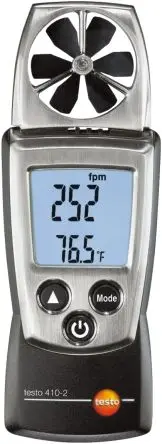 Produktfoto 1 von Testo 410-2 Anemometer 50 °C max.Temp. 20 m/s, 0.1 m/s, Luftfeuchtigkeit, Luftgeschwindigkeit, Temperatur, Typ