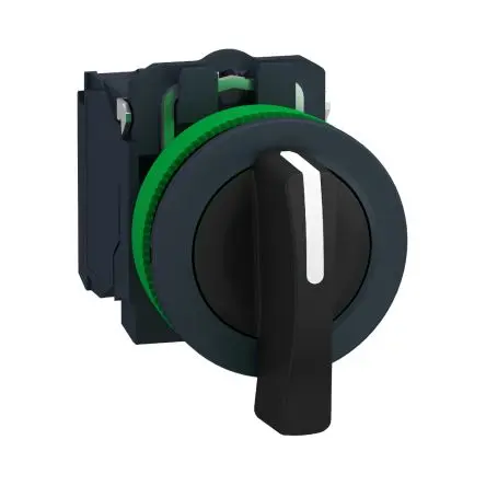 Produktfoto 1 von Schneider Electric XB5 Wahlschalter 3-Stufen Federrückstellung 30 mm IP67, DPST Wurfwinkel 45 °