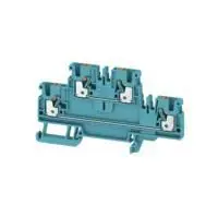 Produktfoto 1 von Weidmüller Anschlussklemmenblock DIN-Schiene 2 Blau, 2.5mm², 800V Einsteck-Anschluss