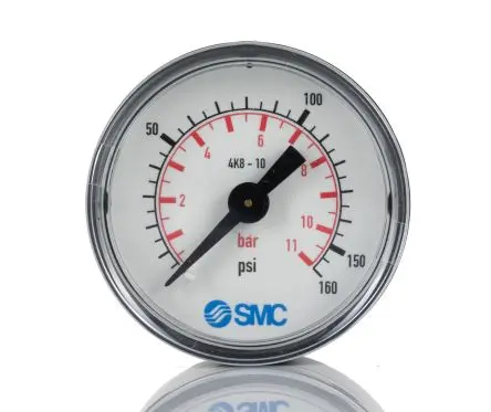 Produktfoto 1 von SMC Buchse, Stecker, One-Touch-Fitting, Mit Gewinde Manometer 50 mm 1 bar → 10 bar, ISO-kalibriert
