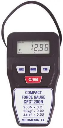 Produktfoto 1 von Mecmesin Kraft-Messgerät bis 860 / ±0.5 %, Auflösung 0.2 N 500 Hz RS232, ISO-kalibriert