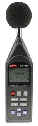 Produktfoto 1 von RS PRO SLM1353M Datenloggerfunktion LCD Schallpegelmessgerät 30 dB 130 dB 8 kHz ANSI S1.4: 1983 Typ 2, IEC 61672-1:2013