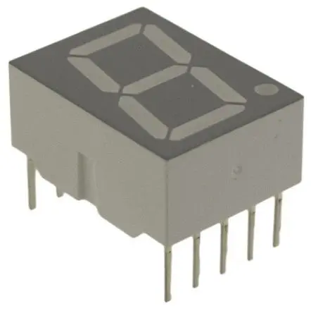 Produktfoto 1 von Broadcom LED-Anzeige 7 Segmente 1 Zeichen Anode, Rot 637nm 4.2mcd Zeichenbreite 7.8 mm Rechts Zeichenhöhe 14.2 mm