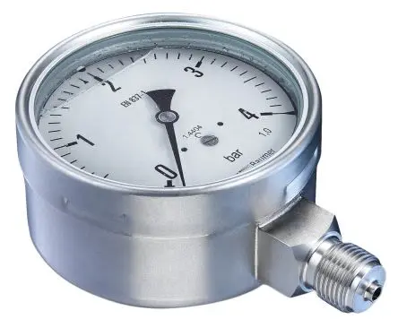 Bourdon MNPT MEX5 Manometer 134 mm -1 bar → 24 bar Edelstahl Gehäuse 1/2 in