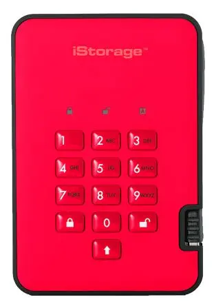 Produktfoto 1 von iStorage diskAshur2 1 TB Außen- Externe Festplatte, HDD, 140-2, AES-256