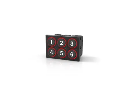 Produktfoto 1 von EAO Tastatur (2 x 3) 6-Tasten Fest verdrahtet Beleuchtet IP5K4