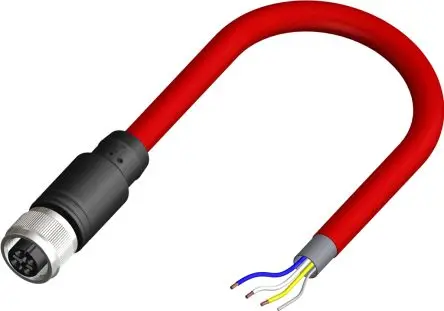 Produktfoto 1 von RS PRO CBF12, 4-polig Sensor-Betätigungselementkabel, Gerade Buchse / Nicht abgeschlossen, Länge 2 m