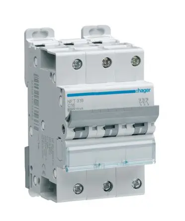 Produktfoto 1 von Hager NFT Miniaturüberlastschalter, Pol 3-polig 25A 415V ac, Abschaltvermögen 10 kA