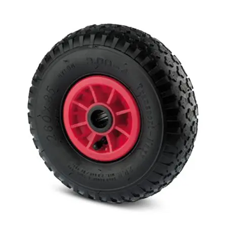 Produktfoto 1 von Tente Polypropylen Rollwagenrolle Schwarz, Rot, 75 kg Ø 260 mm, B. 85 mm