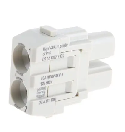 Produktfoto 1 von HARTING HAN Modular Modul für robusten Stromversorgungsstecker Buchse, 2-polig 40A, Kabel, Steckverbindermodul