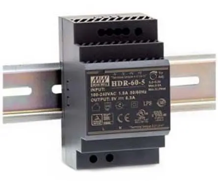 Produktfoto 1 von MEAN WELL HDR DIN-Schienen Netzteil Getaktet 15V dc / 4A 60W 85 → 264 V ac, 120 → 370V dc