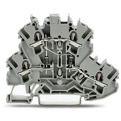 Produktfoto 1 von WAGO TOPJOB S Doppelstock Reihenklemmen 2 Grau, 2.5mm² Einsteck-Anschluss