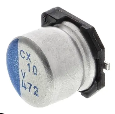Produktfoto 1 von Nichicon CX, Oberfläche Polymerkondensator 10 μF ±20 % / 35V dc, Ø 6.3 mm, -55 °C → 125 °C