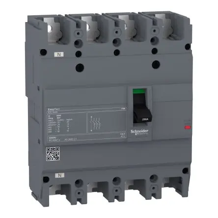 Produktfoto 1 von Schneider Electric EasyPact EZC250N, Kompaktschutzschalter 4-polig, 200A Feststehend / Abschaltvermögen 25 kA 550V ac