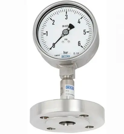 Produktfoto 1 von WIKA DSS26M Manometer 100 mm 0 bar → 6 bar Edelstahl 316L Gehäuse DN 25