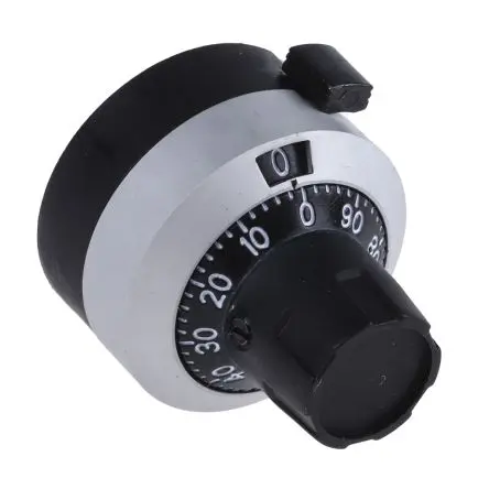 Produktfoto 1 von Bourns Schwarz, Chrom Potentiometer-Knopf, Zeiger Schwarz Ø 22.8 mm x 24.8 mm, Rund Schaft 6.35 mm