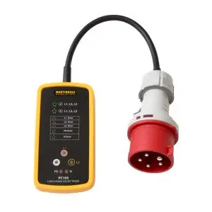 Produktfoto 1 von Martindale PC105/32 Steckdosentester 32A, 415V 5-Pin, 300V, CAT III, ISO-kalibriert