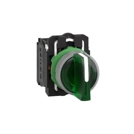 Produktfoto 1 von Schneider Electric Harmony XB5 Wahlschalter 3-Stufen Griff 22 mm Beleuchtet IP67, IP66, 1 Schließer/1 Öffner Wurfwinkel