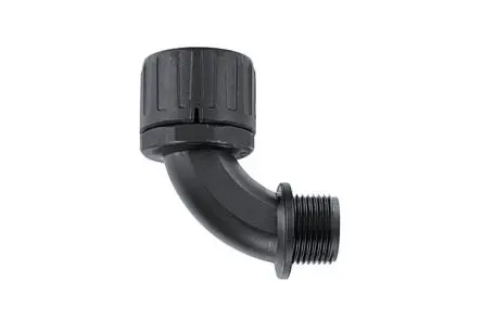 Produktfoto 1 von HellermannTyton HG-90 Polyamid 6.6 (PA66) Kabelrohr Fitting 90° Winkel M25 25mm Schwarz
