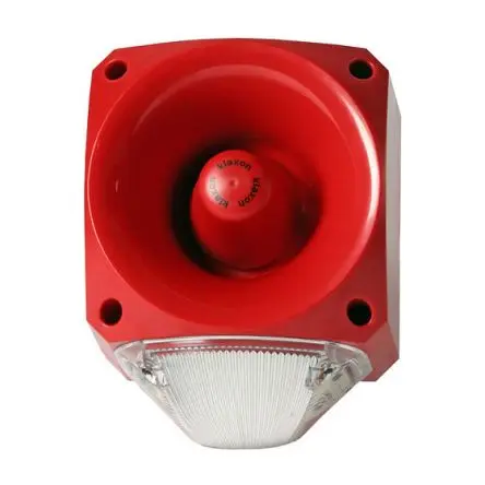 Klaxon PNC LED, Dauerbetrieb-Licht Signalleuchte 60V Klar IP66 Feststehend / 113 dB 113 dB @ 1m