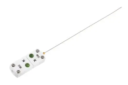 Produktfoto 1 von RS PRO Edelstahl Mineralisoliertes Thermoelement Typ K, Ø 1 mm x 150 mm → 750 °C, DKD/DAkkS-kalibriert