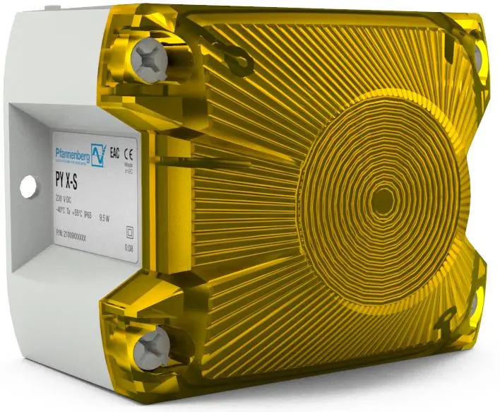 Produktfoto 1 von Pfannenberg PY L-S LED Blinklicht, Dauerlicht, Blitzlicht Signalleuchte Gelb, 115 → 230 V AC/DC, 120 V AC/DC