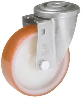 Produktfoto 1 von LAG Drehbar Rolle, Rad ø 100 mm, 120 kg, Ges H. 128 mm, Rad B. 30 mm