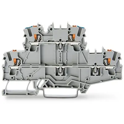 Produktfoto 1 von WAGO TOPJOB S Doppelstock Reihenklemmen 2 Grau, 2.5mm², 600V Einsteck-Anschluss IECEx/ATEX/CSA