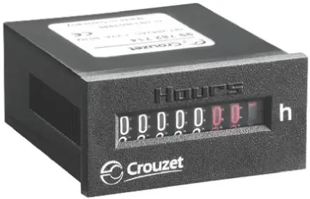 Produktfoto 1 von Crouzet CHM24 Stundenzähler Addier Zähler Mechanisch Keine Rückstellung 7-stellig 264V ac