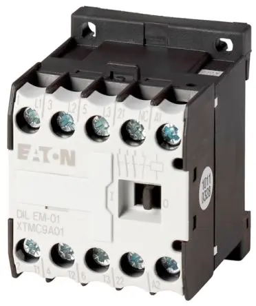 Produktfoto 1 von Eaton DILEM Schütz 400V-Spule, 3-polig, 400V / 9 A 4 kW 1 Öffner Motorsteuerung, Widerstandsbelastung, Selbstsichernd