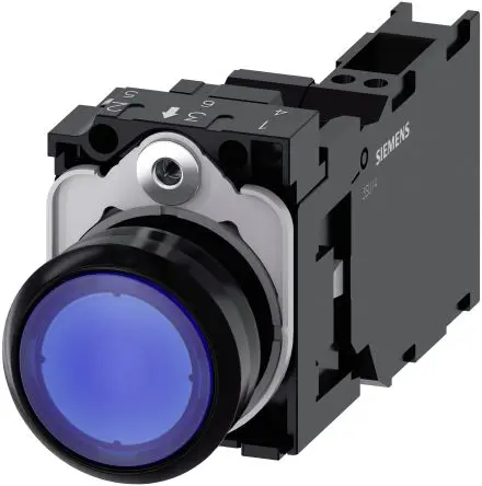 Produktfoto 1 von Siemens SIRIUS ACT 3SU11 Druckschalter Beleuchtet Trennplatte Ø 22 mm, SPST Blau, IP66, IP67, IP69K
