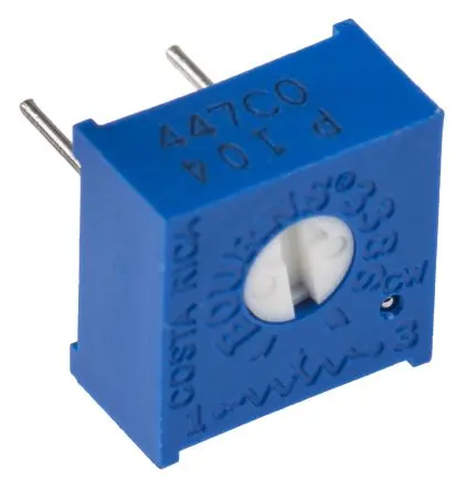 Bourns 3386 1-Gang Durchsteckmontage Trimm-Potentiometer, Einstellung von oben, 100 kΩ, 10 %, 0.5 W, Stift, L. 9.53 mm
