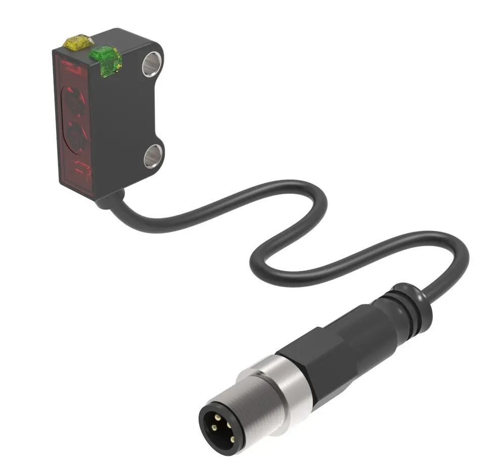 Produktfoto 1 von RS PRO zylindrisch Optischer Sensor, Retroreflektierend, Bereich 25 cm, NPN, Öffner Ausgang, Anschlusskabel,