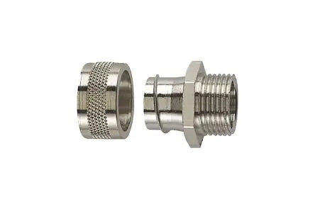 Produktfoto 1 von HellermannTyton HelaGuard Messing vernickelt Kabelrohr Fitting Kabelrohr M50 50 mm Grau IP54