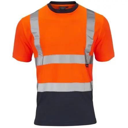 Produktfoto 1 von Supertouch SHV-3518 T-Shirt Kurz Marine, Orange Unisex S 100 % Polyester
