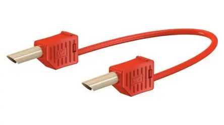 Produktfoto 1 von Staubli Messleitung 19A Stecker / Stecker, Rot Silikon-isoliert 100 cm, 30V, 60 V