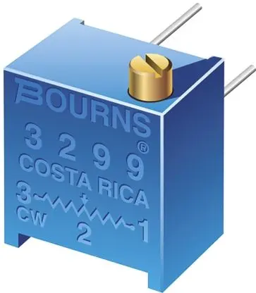 Bourns 3299P 25-Gang Trimm-Potentiometer, Seitliche Einstellung, 2 kΩ, 1 %, 0.5 W, Lötstift, L. 10.03 mm
